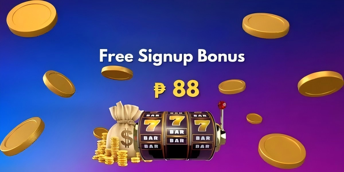 Welcome banner showing gold coins and purple playing card artwork for new players